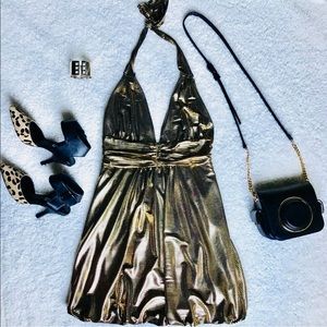 Hot Miami Styles Gold Party Dress